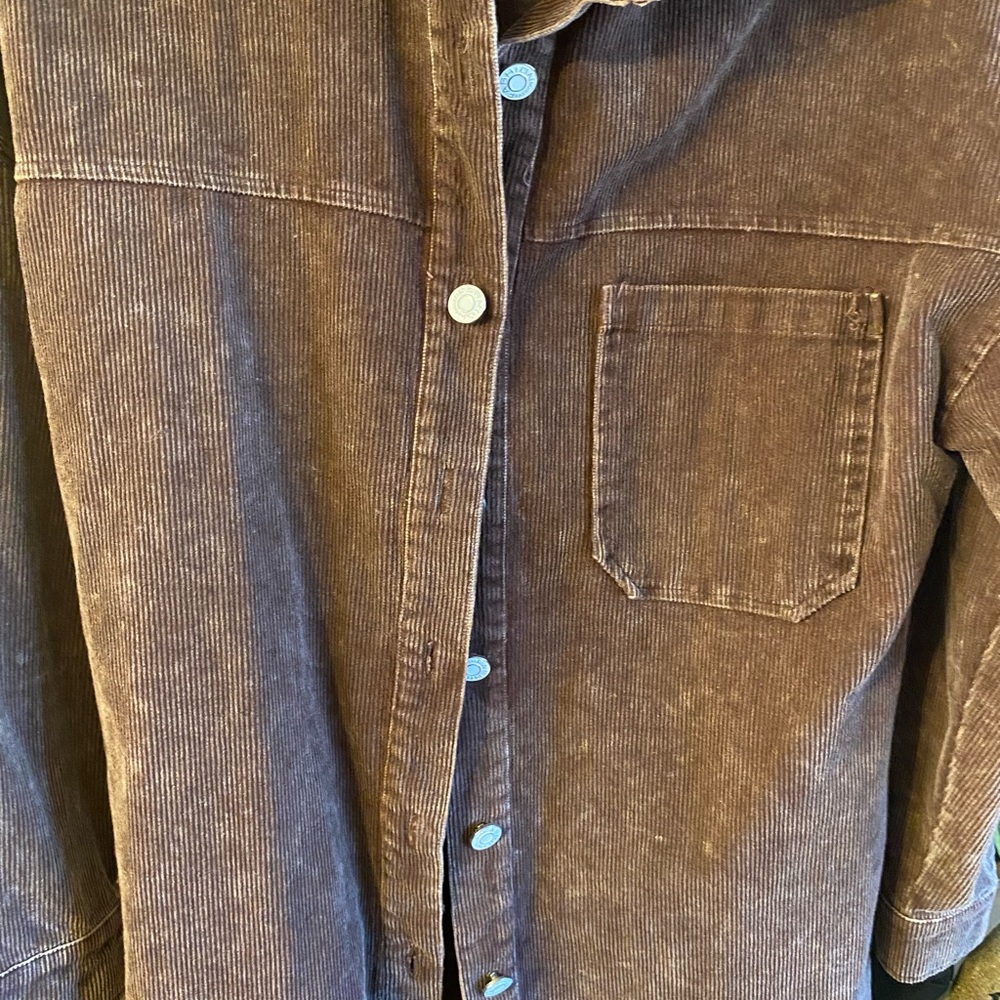 NWT Brown Weathered Corduroy Shirt Jacket Size Small